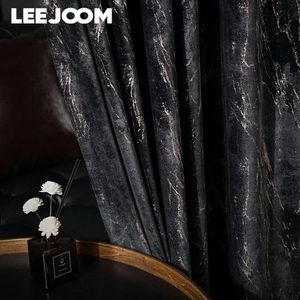 Leejoom Sell Velvet Luxury Curtain Blackout Black Gloden Window Shade Blind Good Drapes For Living Room Home Textile 240520