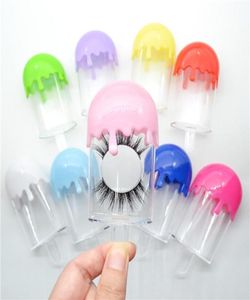 Bärbar tomt ögonfransväska Falskt ögonfranslagringslåda Klar glassfärg Plastförpackningsbox Lollipop för kvinnor3944731