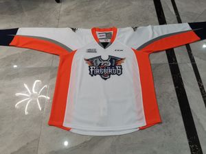 Koszulki hokejowe Fizyczne zdjęcia Flint Firebirds White Blank Men Młodzież Kobiety w szkole średniej S-6xl lub dowolne imię i nazwisko i koszulka numer