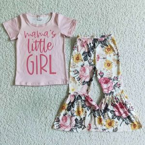 Baby Girls Sommer Hot Sale Kleinkind kleines Mädchen Kurzarm Blumenhosen Anzug Großhandel Boutique Kinder Kleidung Outfit L2405