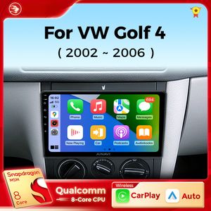 Rádio DVD de carro Android 12 para Volkswagen VW Golf 4 IV Jetta MK4 Classics Multimedia Player CarPlay GPS Android Auto Stereo DSP