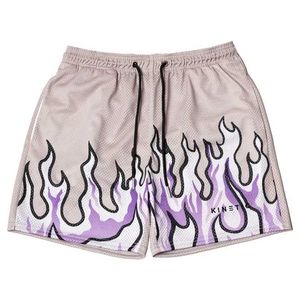 Shorts maschile mash pantaloncini traspiranti flame 3d stampato shorts rapido a basket alla moda in palestra che corre nuova vendita a caldo 20 Q240522