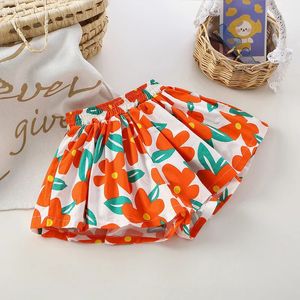 Sommer florale Druckmädchen Rock Shorts für Kinder Kleidung Rockhosen Kinder Tutu Shorts Lose Bein Hosen Baby Kleidung Größe 2-6T 240508