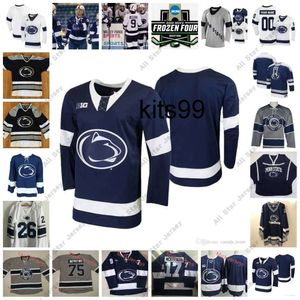 O hóquei da faculdade usa 2022 NCAA Frozen Four Penn State Nittany Lions Hockey Jersey 3 Paul Denaples Jerseys 4 Simon Mack 5 Christian Berger 6