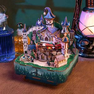 Doll House Acessórios Diy Wooden Magic Castle Box Modelo Kits Building Kits City Street View Brinquedos 3D Puzzle for Childre