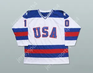 Custom 1980 Miracle On Ice Team USA Mark Johnson 10 Hockey Jersey Top Stitched S-M-L-XL-XXL-3XL-4XL-5XL-6XL