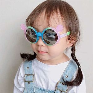 Солнцезащитные очки корейские новые детские звезды Cartoon Cartoin Cround Sunglasses Sunglasses Baby Girl Mob