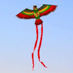 Kite Accessoires Regenbogenfarbe 3D -Papagei Drachen mit String Plastikgriff lustige Outdoor -Spielzeuge Kite High Flying für Kinder Sport mit 50 m lin i3b2