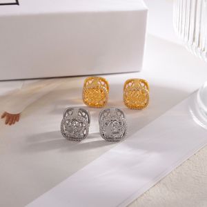 693127 Mixed Simple Gold Plated Silver Luxury Brand Designers Letters Stud Geometric Famous Women Round Crystal Rhinestone Pearl Earring Wedding Party Diamond