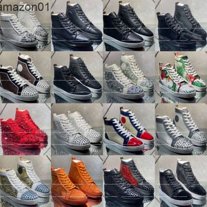 Med Box Red Bottomies Shoes Designer Platform Casual Shoes High Tops Loafers Nitets låg studerade anpassningsbara i 200 färger Mens Women Fashion Sneakers Traine Q1Y8