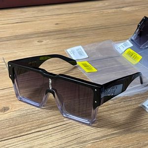 Crystal Cyclon Maske Sonnenbrille für Männer schwarz bis transparent Rechteck Design Sonnenschatten Sonnenbrille UV400 Populärer Brillen mit Box 227g