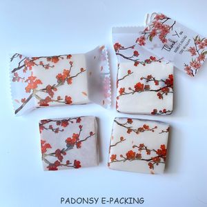 Red Plum Blossom handgefertigte Seifenpapier Öko -freundliches Wachspapier Geschenkverpackungspapier durchscheinend Kopierpapier 100 Blätter