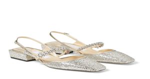 Modedesigner L Slingback Sandaler Square Toe Women039s Pumpar med Crystal Embelling Block Heels Weedding Party Bridal2021069