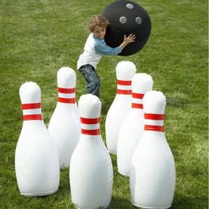 Yenilik Yeri Dev Şişirilebilir Bowling Seti Çocuklar için Açık Çim Yard Games Ailesi Jumbo 22 Pimler 16 Top Şişirilmiş Oyuncaklar 240515