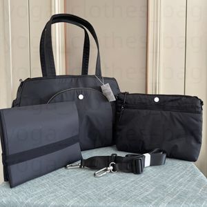 Ll yoga çanta ana tote tasarımcı çanta anne çanta çapraz çanta koruyucu ped üç parçalı çanta seti 20L kapasite