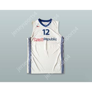 任意の名前任意のチームDavid Jelinek 12チェコ共和国ホワイトバスケットボールジャージーオールステッチサイズs m l xl xxl 3xl 4xl 5xl 6xl最高品質