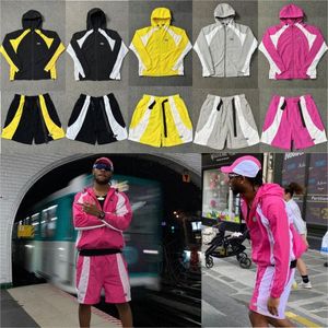 designer mens tracksuits corteizz 3M reflective splicing functional wind soft shell hooded jacket for men and womens sprinters V42i#