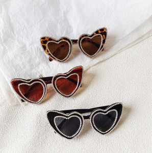 Heart Shaped Kids diamond Sunglasses Lovely Children Sun Glasses fashion trendy beach sunglasses