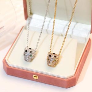 Designer leopard pendant Necklace Women Designer for Man Diamond Emerald Fine silver Gold Plated T0P Highest Counter Quality Classic Style Anniversary Gift v26