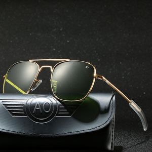 Occhiali da sole con case aviazione ao uomini designer occhiali da sole per lenti di vetro ottico militare dell'esercito americano maschio cartone 287x