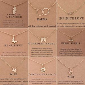 Pendant Necklaces New Trend Alloy Cute and Elegant Sun Love Star Leaf Clover Unicorn Lucky Pendant Necklace Womens Fashion Accessories Jewelry S2452206