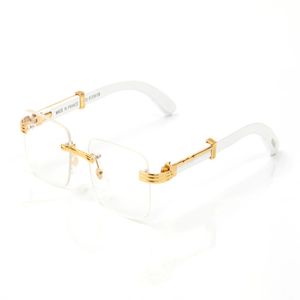 clear fashion sport sunglasses for man unisex gold metal buffalo glasses male female rimless eyeglasses gold frame eyeware lunettes 309T