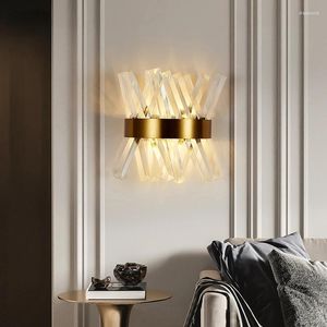 Wall Lamp Luxury Crystal Lights Gold LED Bulbs Fixtures For Bedroom Living Room Indoor Lustre AC 110V 220v