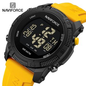 Naviforce Original Men Electronic Watches 간단한 트렌드 Man 5ATM 방수 스포츠 시계 240517을위한 야생 실리콘 스트랩 손목 시계