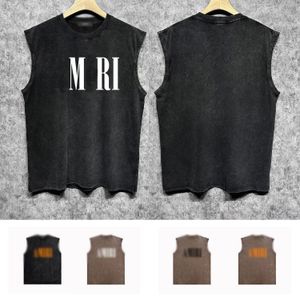 NY DESIGNER MENS TANK TOPS 24SS Trendy Brand Summer Cotton Bowable Sleeveless T Shirts Zjbam078 Big Classic Letters Do Old Prints Do Old Vests Loose Vest Size S-XXL