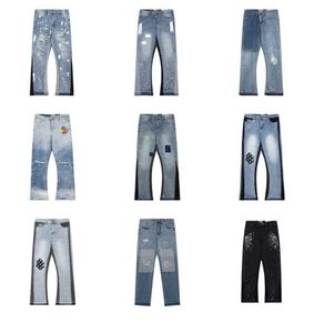 Mens Designer Speckled Letter Print Denim Trousers Slimming Jeans for Women Casual Blue Straight Embroidery Printing Cargo Pants Sweatpants Gallaya045