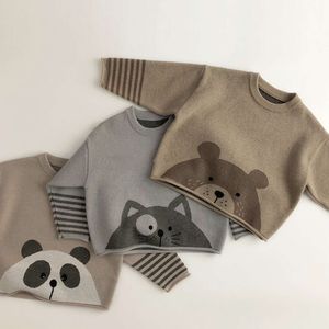 Cel Spring Basic Toddler Kids Knit Cartoon Girls Pojkar Casual Pullover Knitwear Sweater Coat 1-6Y L2405 L2405