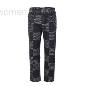 Men's Jeans designer Mens jeans fit trousers true womens fashionable vintage Checkerboard plaid motorcycle bicycle 3YQK