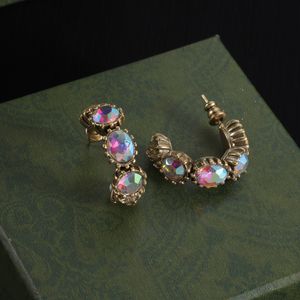 Klassiska alfabetörhängen färgade stenörhängen designer lyxsmycken för kvinnors bröllopsfester födelsedagspresenter