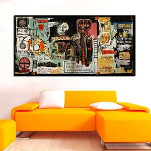 Hot Sell Basquiat Graffiti Art Canvas målar väggkonst Bilder för vardagsrummet moderna dekorativa bilder Ruxum