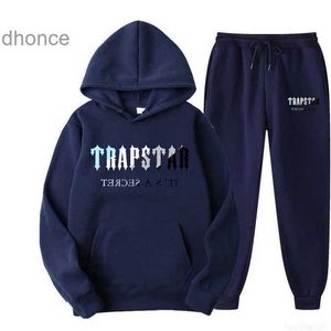 Brand Trapstar Men Sets Print Sport Mężczyzna 16 ciepłych kolorów Dwa kawałki Ustaw luźne spodnie z kapturem Ubranie