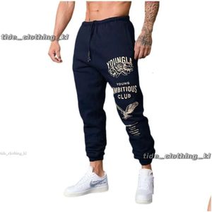 Youngla Pant Designer Mens American Style Loose Sports Leisure Womens Clothing Gym Running Fitness Training Pants Drop Delivery Apparel Black White Blue 764