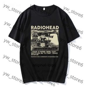 Herren T-Shirts Radiohead T-Shirt Vintage Hip Hop Rock Band Grafisches T-Shirt Streetwear 90er Baumwollkomfort Kurzarm Unisex Tee 546e