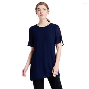 Camicette da donna Donne Summer Chiffon Office Work Shirts Lady Casual Short Short Short-Neck Blusas tops