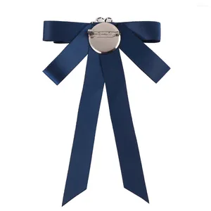 Брош -лук -булочка ленточная лента казая галстук декоративный воротник рубашки для свадебной вечеринки (синий)
