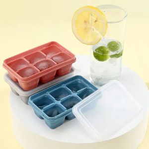 6-grid ice block making tray for frozen molds quick freezing of household refrigerant ice cream model silicone bottom kitchen tool 240507