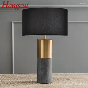 Lâmpadas de mesa Hongcui Lâmpada moderna LED Black E27 Luzes de mesa decorativas para o quarto da sala de estar do saguão quarto do escritório