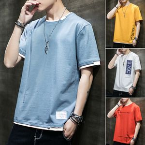T Короткая рубашка для мужчин корейская версия модная летняя слабая хлопок T Новый студенческий внутренний слой с нижней половиной рукава Ренди