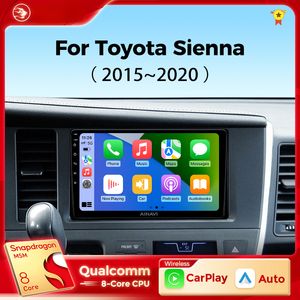 Car dvd Radio for Toyota Sienna 3 2015-2021 Wireless Carplay Android Auto Multimedia Player WiFi 4G 2 Din