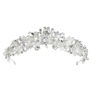 Acessórios para cabelos de casamento de cristal artesanal Rhinestone Tiara Bridal Crowns Clewns Clear Pérolas para a festa da noite 248T