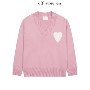 Amis Hoodie Play Brand Herrenpullover New Paris Modemarke Herren Designer Stricker Pullover besticktes rotes Herz Feste Farbe Big Love Hals Kapuze Amis Shirt 671