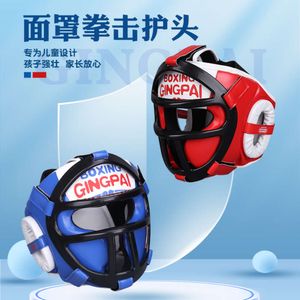 Pu Sanda Maske verdickte Schutz Kinder Taekwondo Helm Boxing Headguard Set Martial Arts Schutzausrüstung L2405