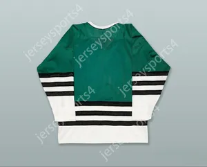 Anpassad mörkgrön vit och svart hockey tröja topp sömnad S-M-L-XL-XXL-3XL-4XL-5XL-6XL