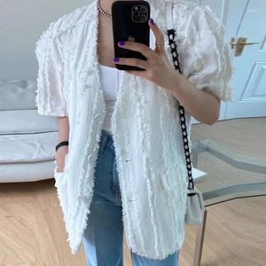 Jackets femininos de verão Summer French Bastted Basted Patchatch Totchwork Tassel Jacket Short Manutela Mulheres Casacos