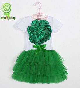 MXZA Girls Dresses Summer 2016 Nya mode stora vackra blommor en linje utanför axeln Summer Girls Princess Tutu Dresses 4Siz2883062