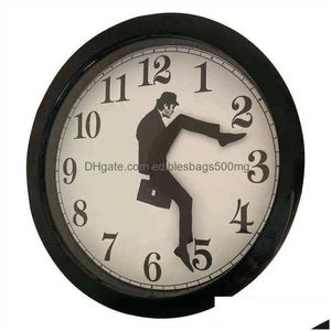 Wall Clocks Ministry Of Silly Walks Clock Monty Python Flying Circus Perfect Capture Classic Watch Funny Walking Silent Mute H1230 D Dhzn0